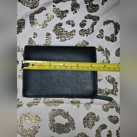 Michael Kors Medium Saffiano Leather Slim Dark Green Wallet Womens - Picture 9 of 10